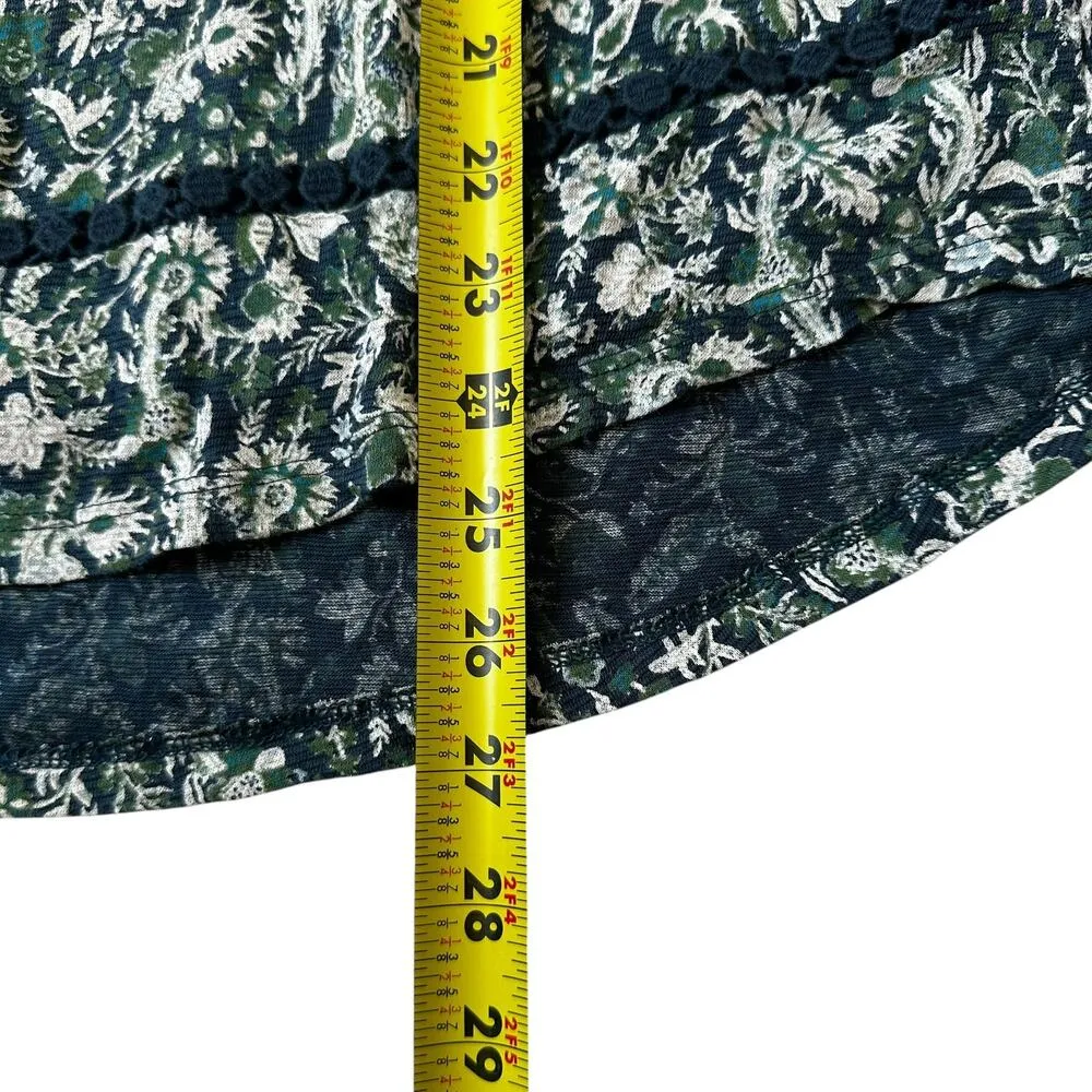 Lucky Brand Blue/Green Floral Top Women's Blouse Size Large | 73-49 - Image 6