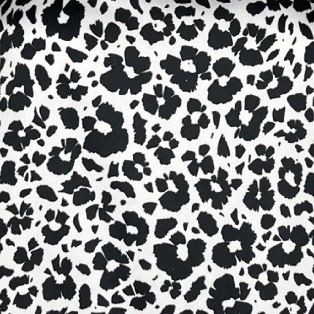Sympli Shirt Womens 4 Black White Animal Print Satin Dolman Top Bold Edgy Unique - Image 6