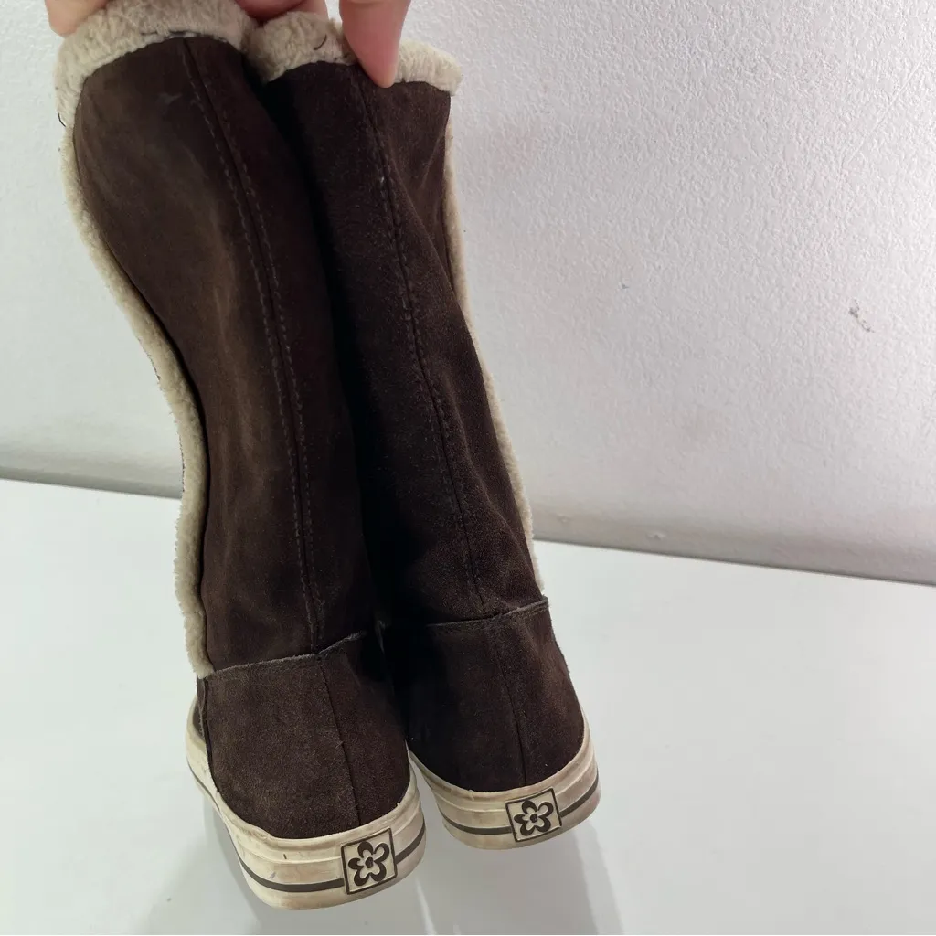 Y2K Limited Too Women 8 Midcalf Suede Winter Lined Brown Sneaker Boots Boho Indi - Image 5