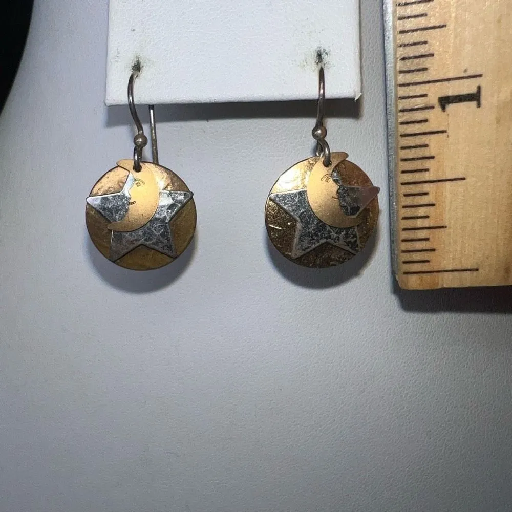 Petite Mystic Star‎ and Crescent Moon Earrings Gold - Image 5