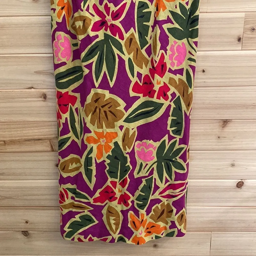 NWT Vintage Talbots Size 6 Linen Rayon Blend Floral Tank Dress Deadstock - Image 3