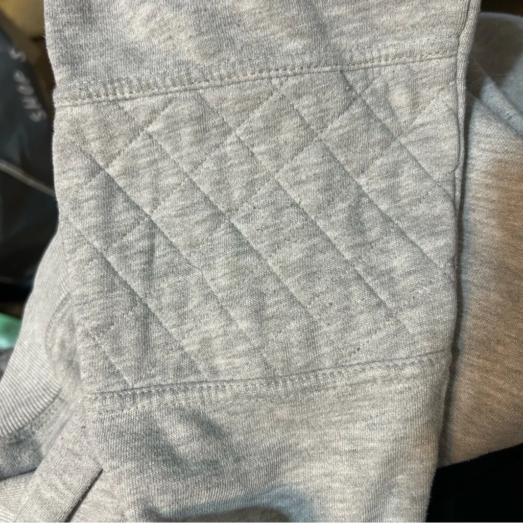 Marine Layer Grey Pullover Hoodie Quilted Elbow Patches Size Large - Image 7