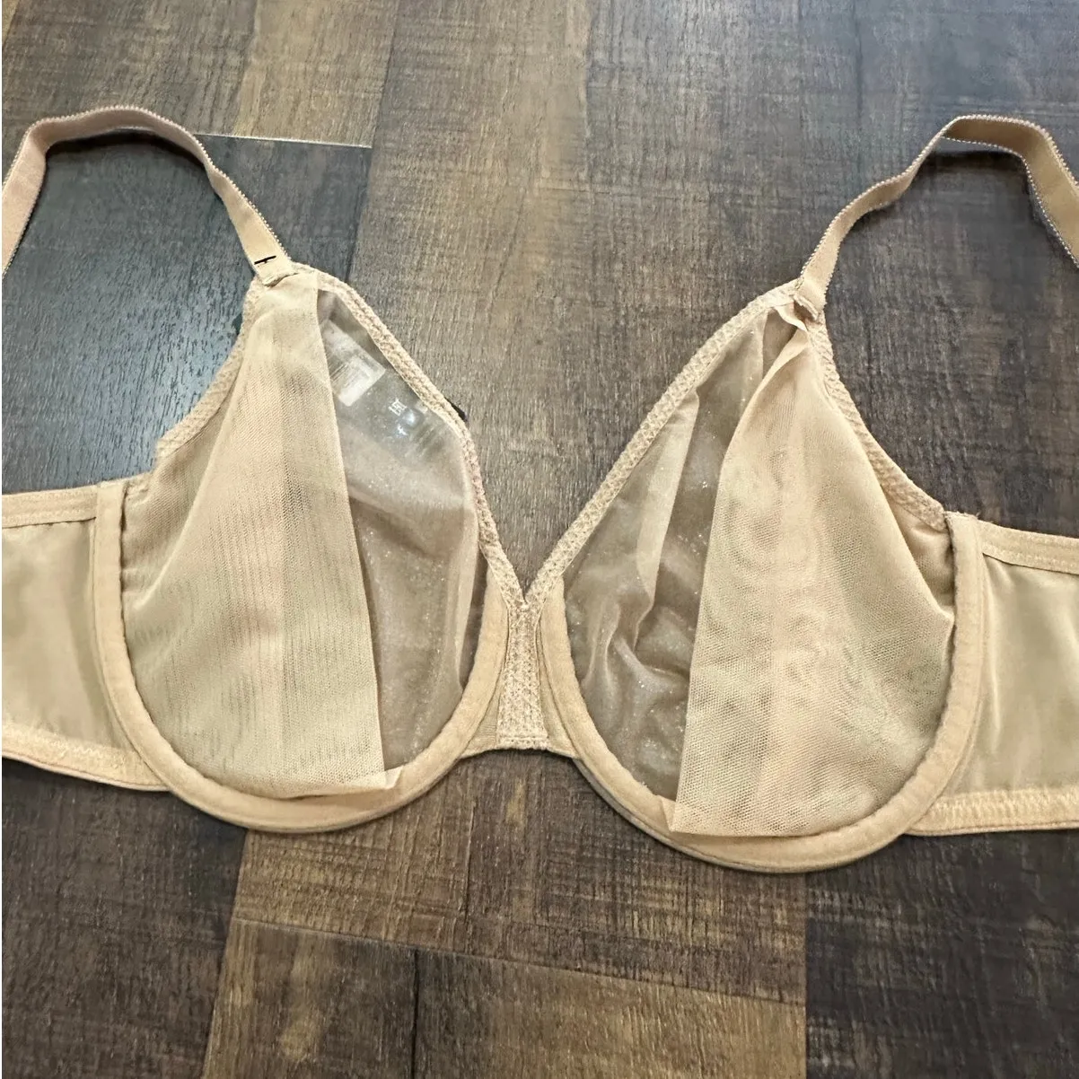 NWT Glossies Sheer Moulded Bra Beige Size US 32H - Image 8