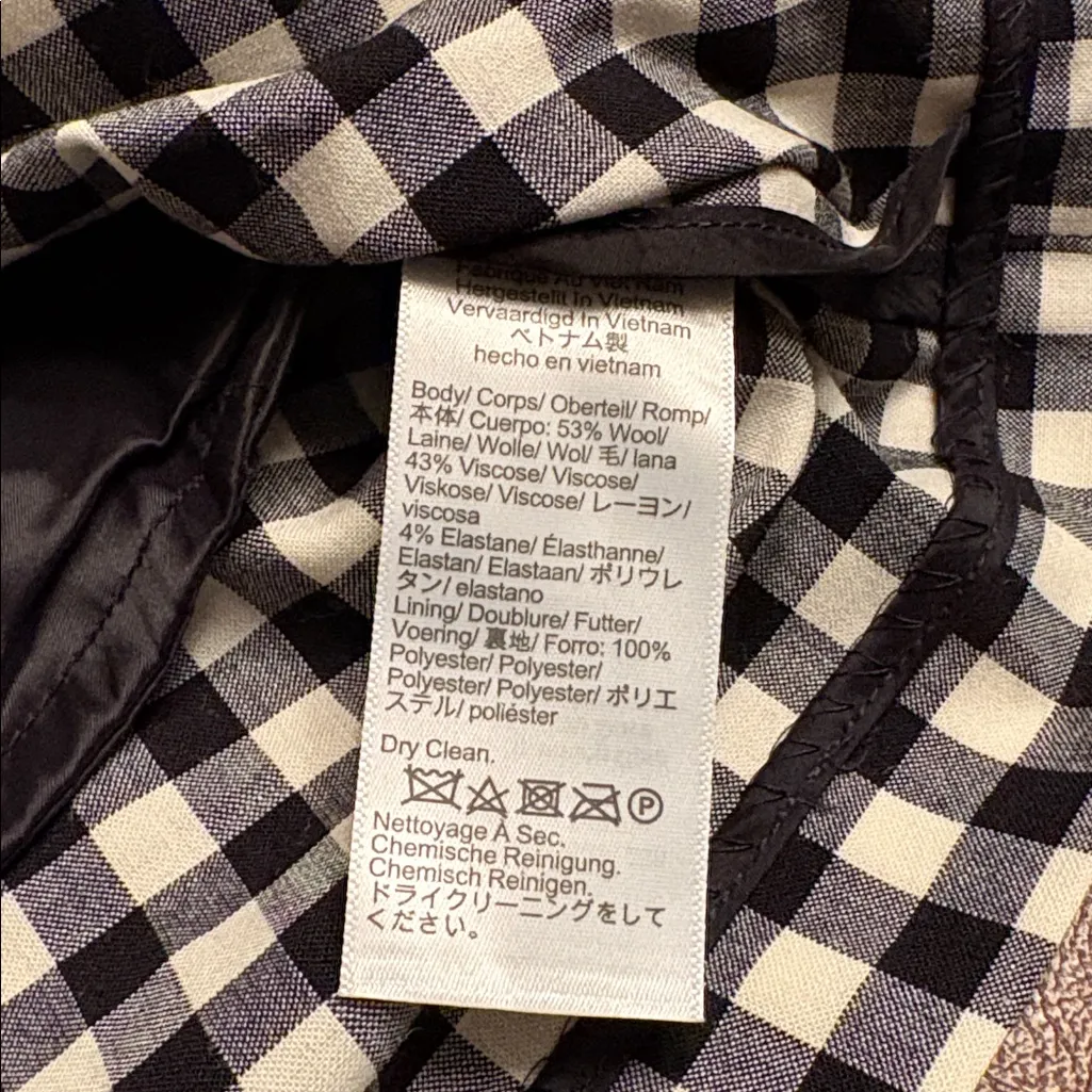 Madewell women’s Gingham Mini Skort wool blend black and white Size 12 NWT - Image 8