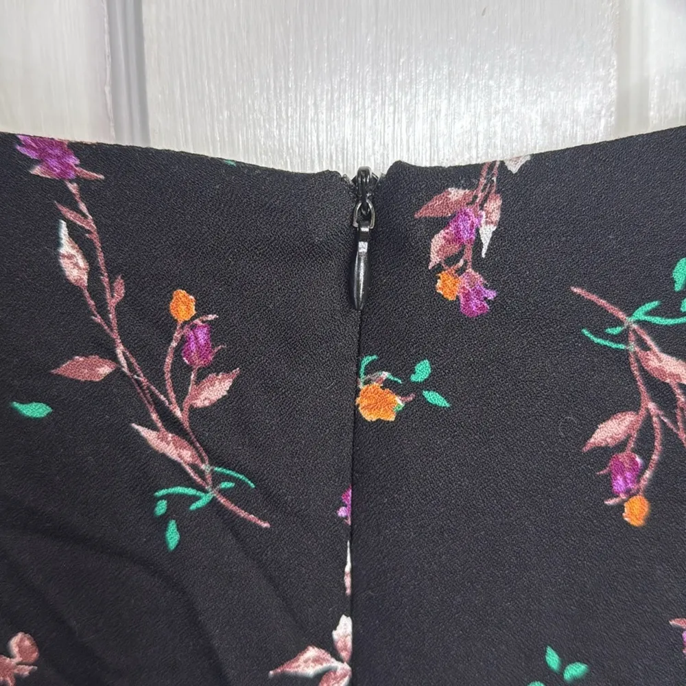 AFRM Channa Ruched Neck Floral Printed Black Long - Image 9