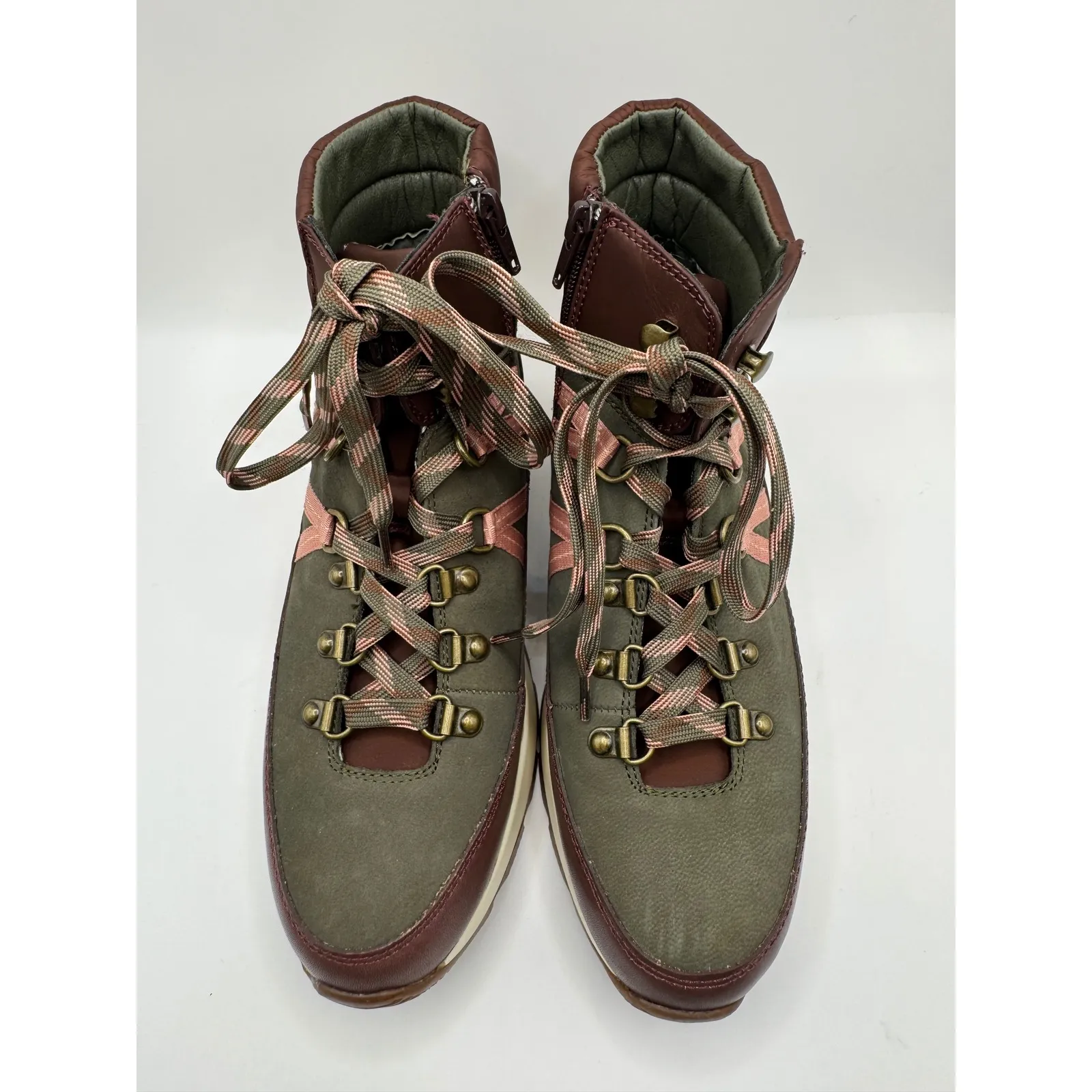 Alex Marie Boots Women 9 Green Thayla Leather Nubuck Lace Up Hiker Ankle Booties - Image 4