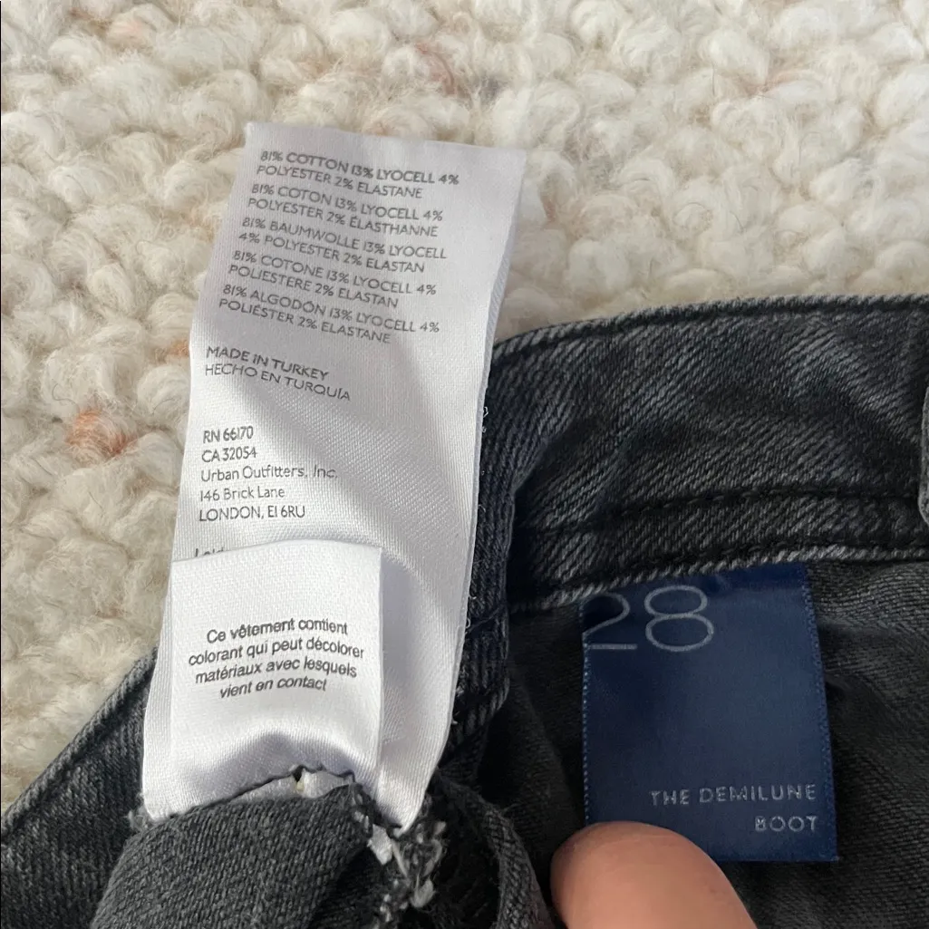 Anthropologie Pilcro Zip Moto Cargo Demilune Boot Jeans Washed Black 28 - Image 8