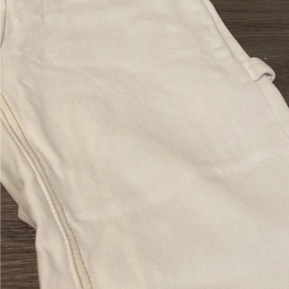 Yesstyle white cargo jeans with contrast gold stitching small Size undefined - Image 2