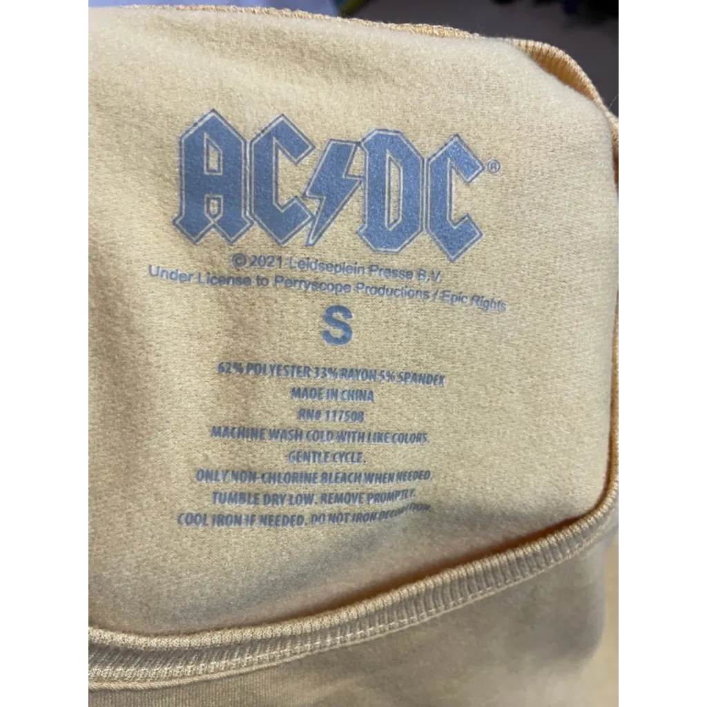 Women's AC/DC Yellow Brown Graphic Sweatshirt Standard S - Image 3