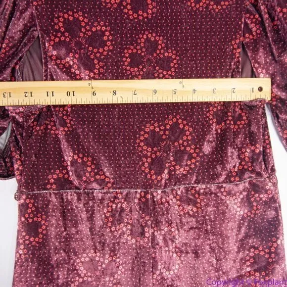 NEW Free People Rosaline Jumpsuit velvet floral print,‎ XS - Image 13