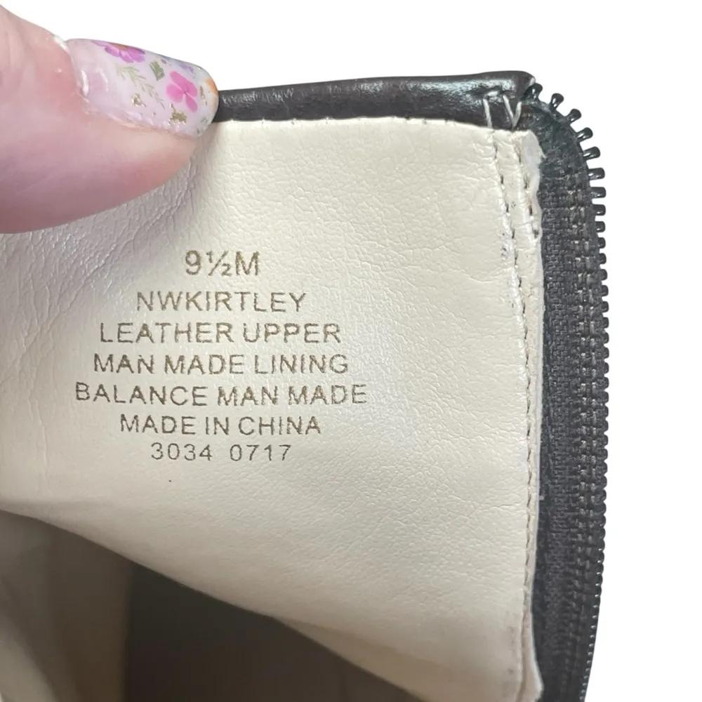 Nine West NWKirtley Women's Chunky Heel Leather Ankle Boots Brown‎ 9.5 Zipper - Image 7