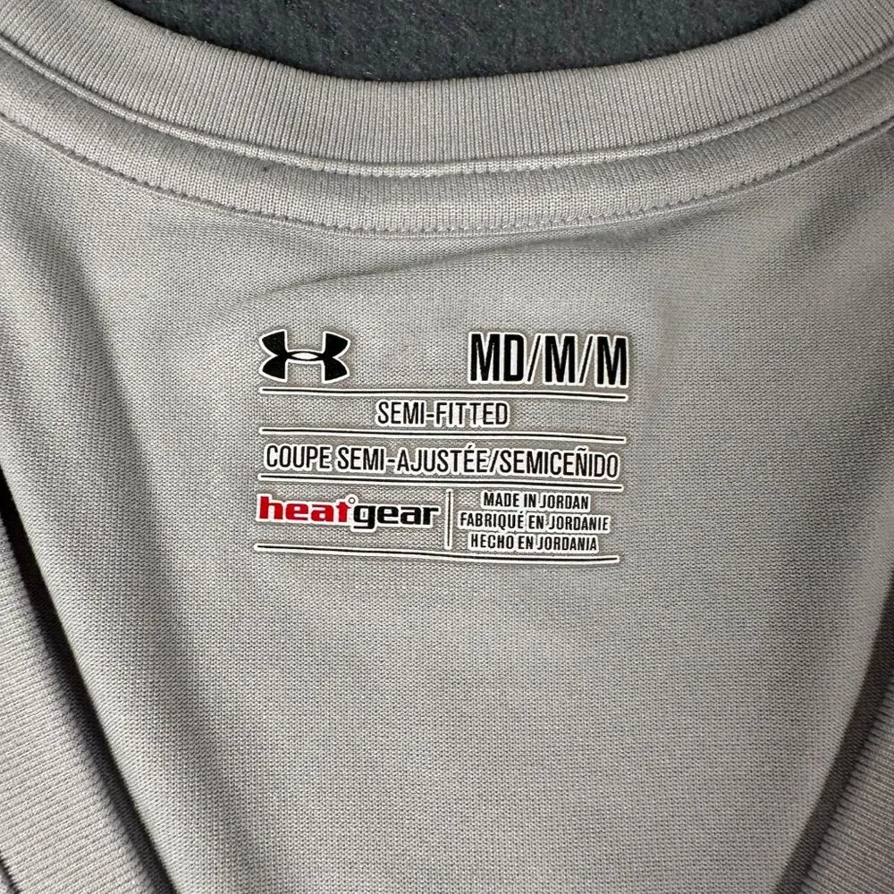 Under Armour Womens M Gray Semi-Fitted V-Neck HeatGear Performance Tee - Image 4
