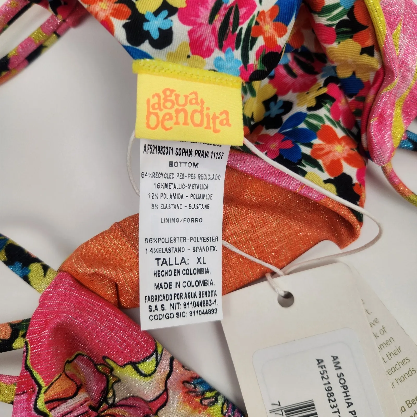 Agua Bendita Sophia Bikini Bottom in Praia Pink Neon Size XL NWT - Image 5