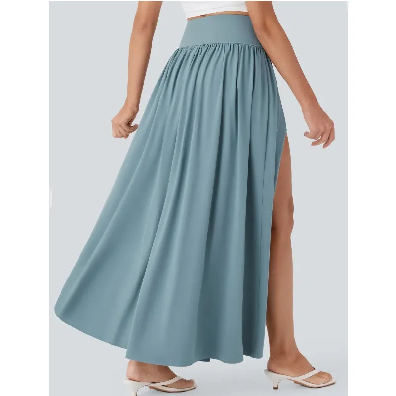 HALARA Breezeful So‎ Cinched Tummy Control Split 2-in-1 Flowy Maxi Resort Skirt - Image 8