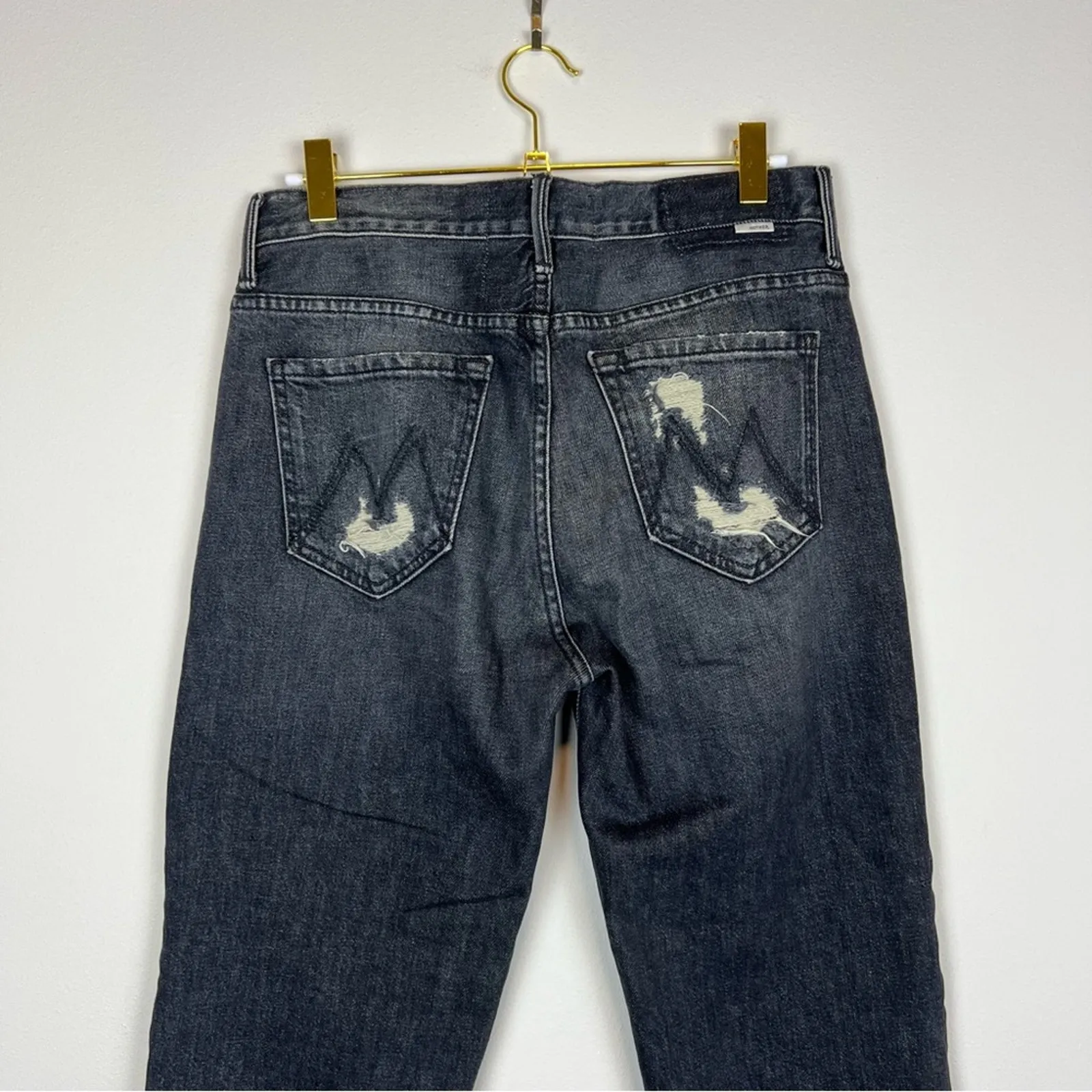 Mother Superior The‎ Saint Chew Gray Straight Leg Cropped Raw Hem Jeans Size 25 - Image 10