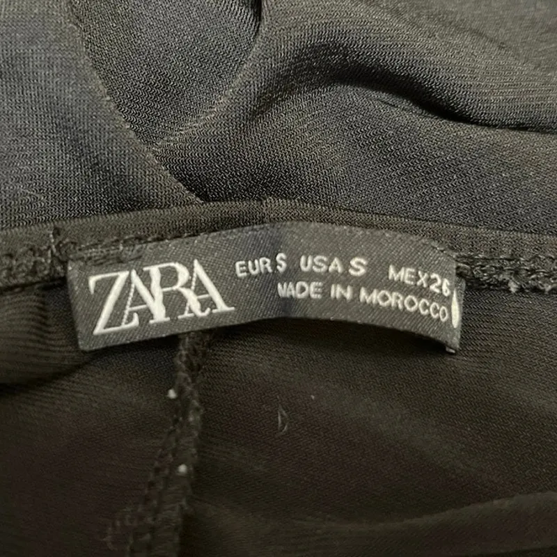 Zara Black Sleeveless Square Neck Cami Camisole Tank Midi Slip Dress Size S - Image 3