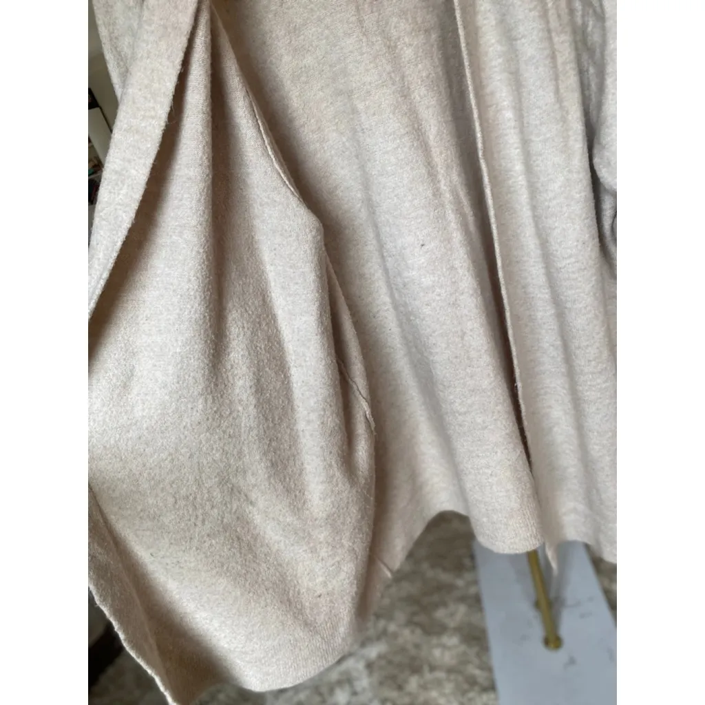 H&M Soft Knit Open Front Cardigan Oatmeal Beige Cozy Minimalist Neutral Scandi - Image 4