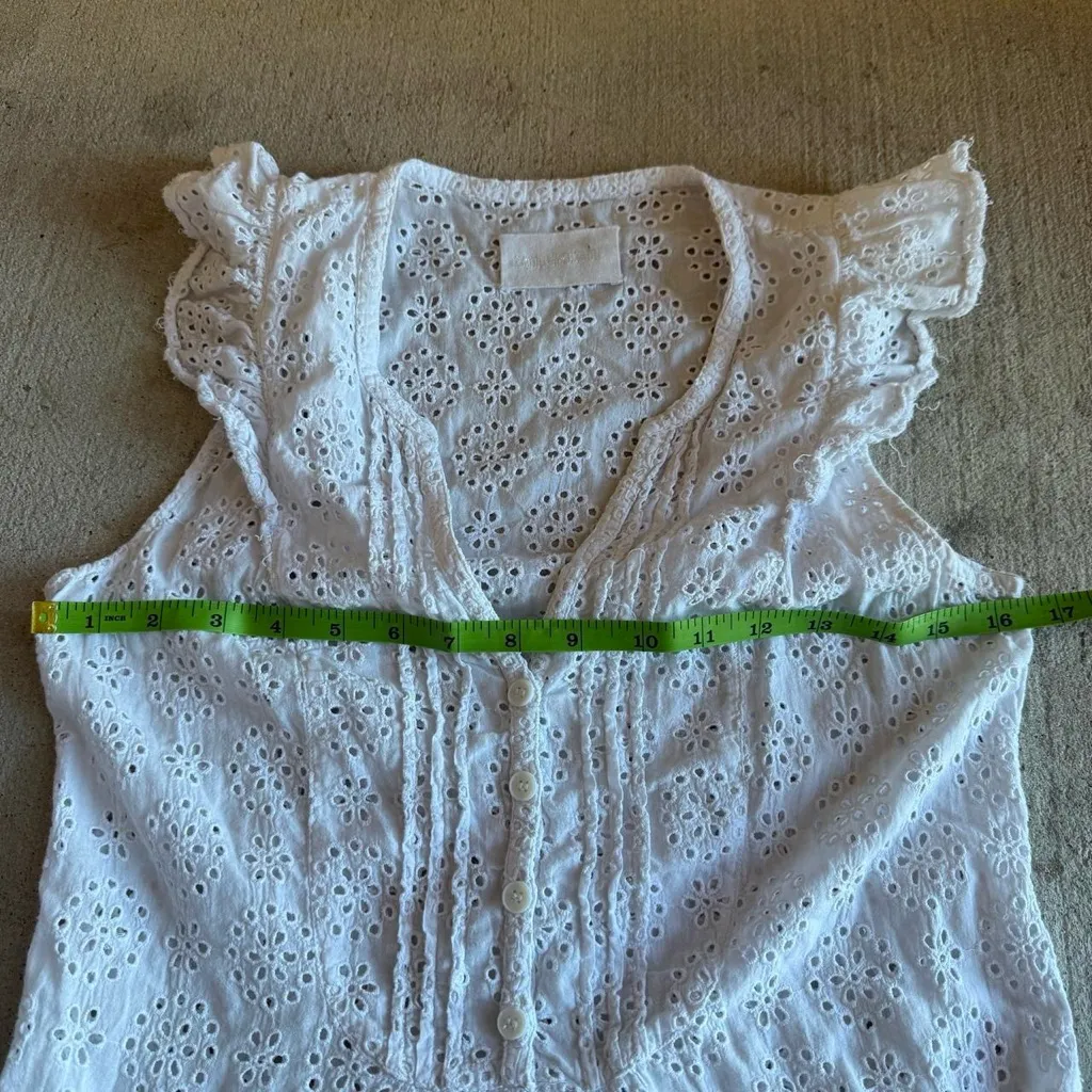 Elegant White Eyelet Designer Dress - Image 3