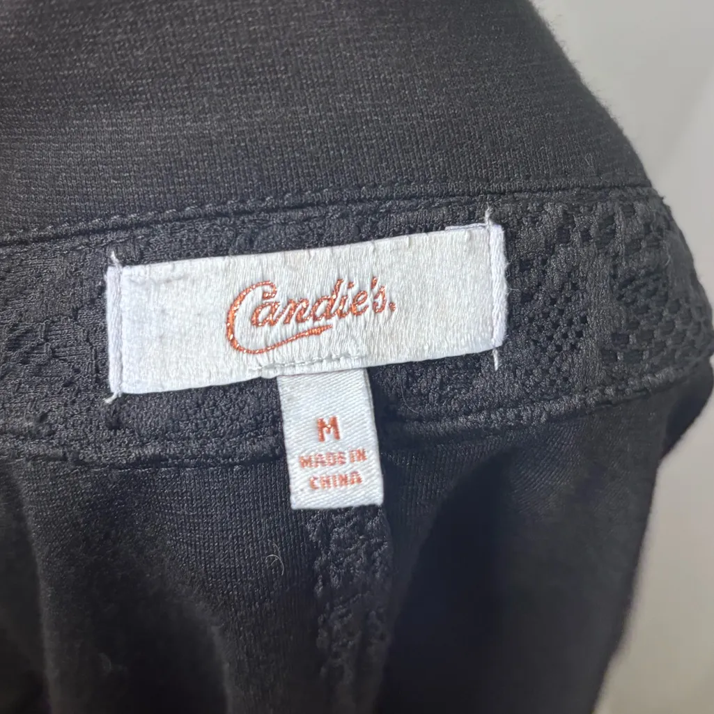 Candies Black 3/4 Sleeve Blazer Size Medium - Image 5