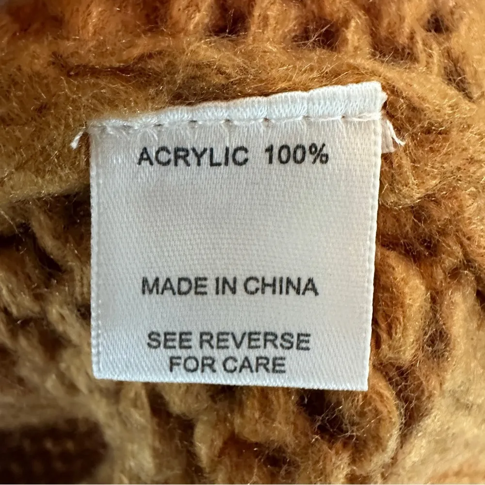 Charlotte Russe Knit Pullover Crewneck Sweater Large Orange - Image 4