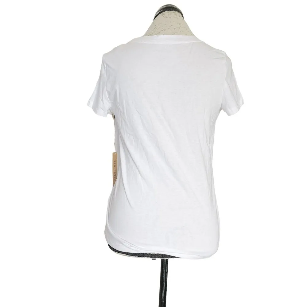 Rae Dunn Womens Artist T Shirt Short Sleeve Size XS White Lake Life Graphic NWT - Image 3