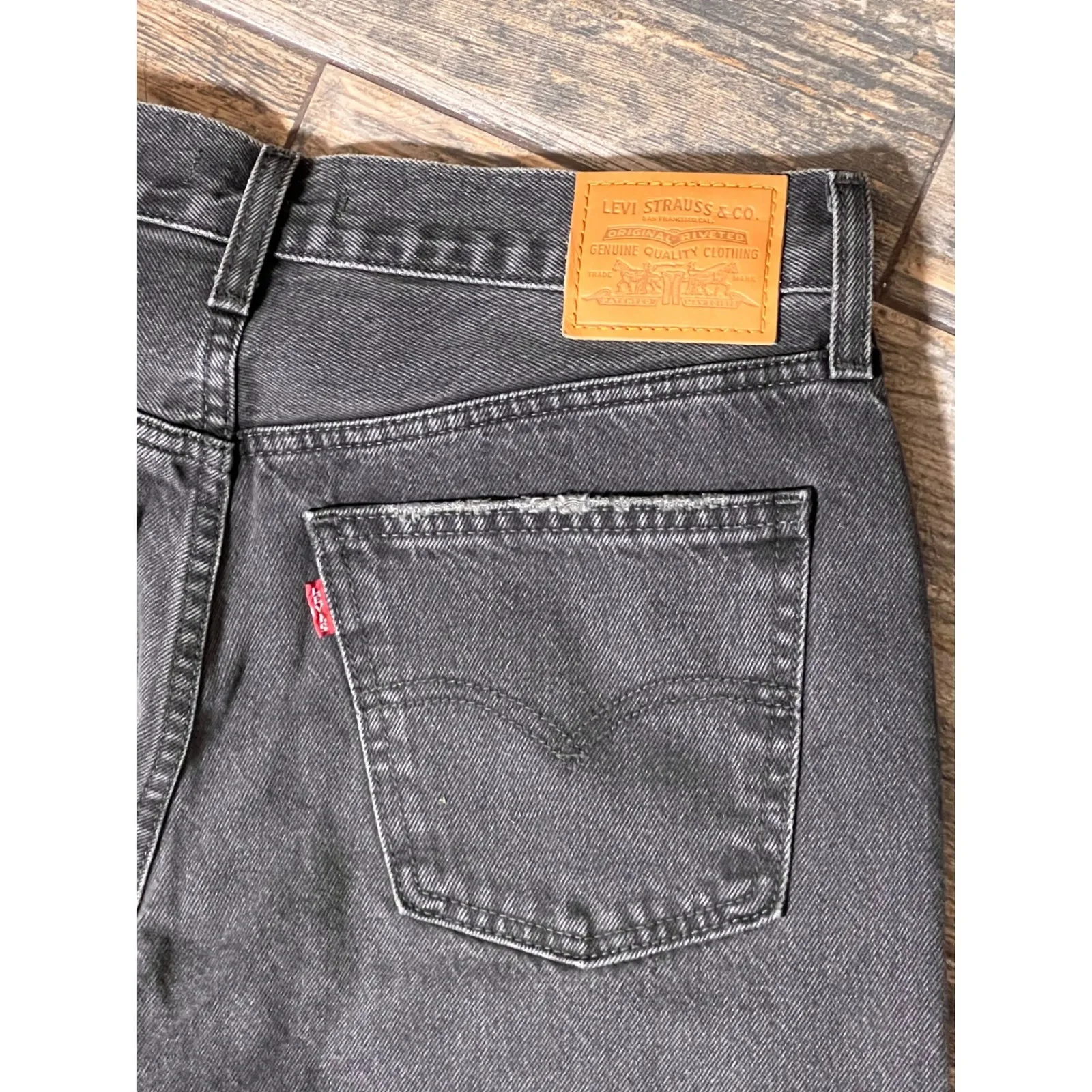 Levi's Premium Middy Straight Leg Jeans Black Womens Size 29 Western Rodeo EUC - Image 10