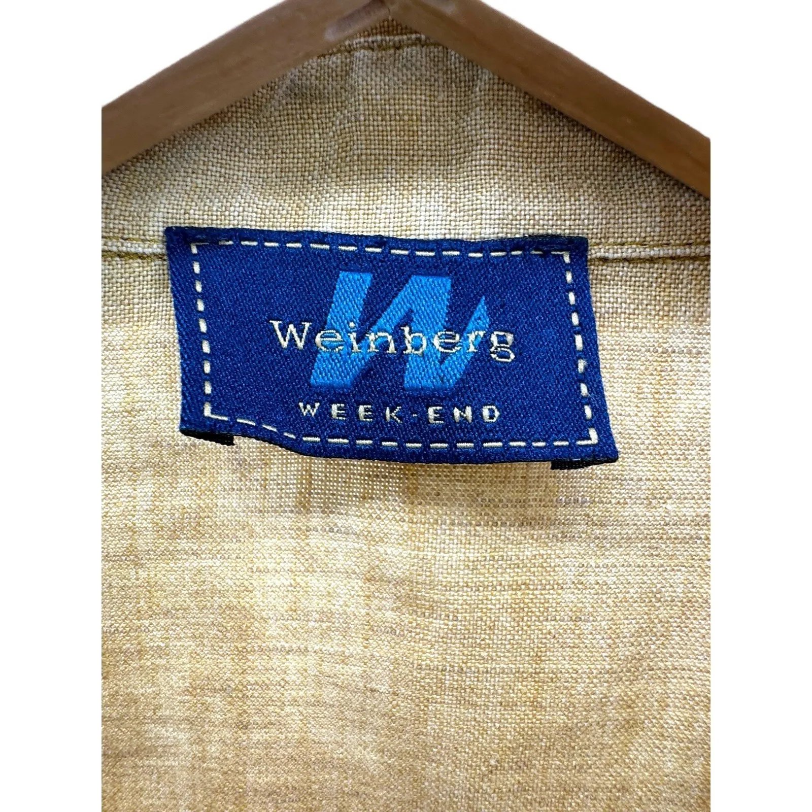 Vintage Weinberg Weekend 100% Linen 2pc Set Safari Jacket‎ & Plaid Midi Skirt 40 Size M - Image 7