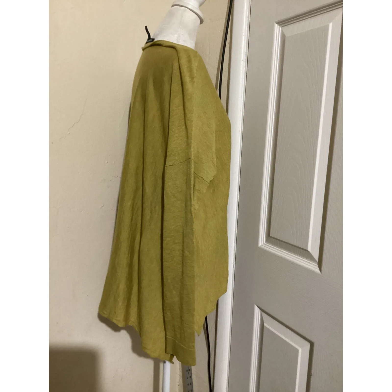 EILEEN FISHER Lightweight Crew Neck Long Sleeve Sweater M M Olive Green - Image 2