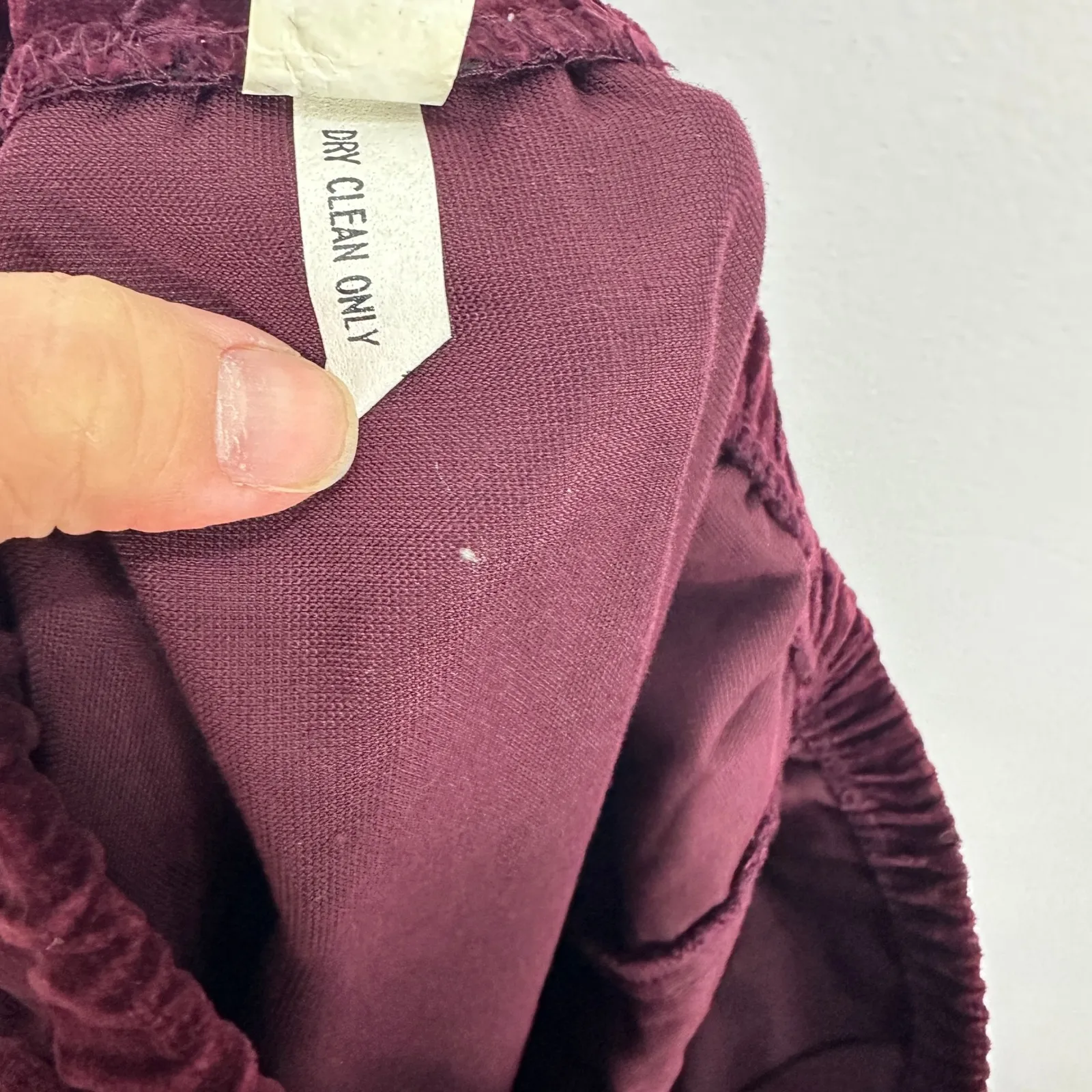 Velvet Skirt Size 14 Burgundy Holiday Party Whimsigoth Luxe Grunge Vintage 90s Purple - Image 6