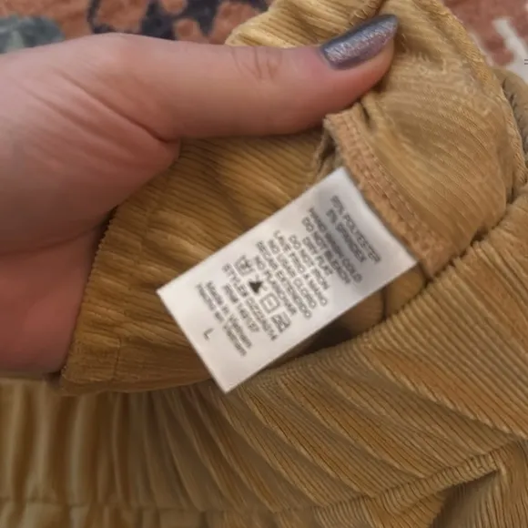 Tan Ribbed Velvet Velour Flare Soft Pants - Image 5