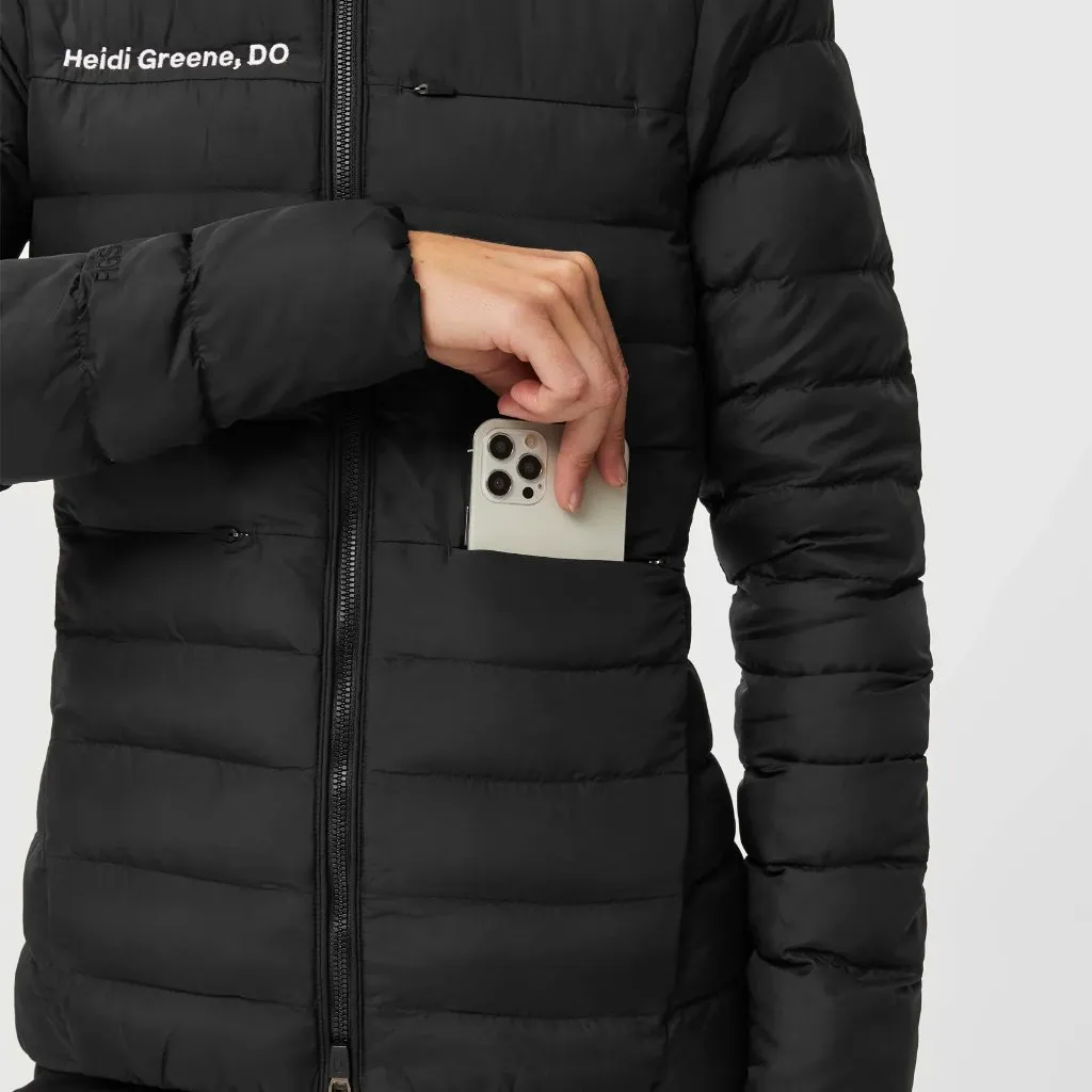FIGS  On-Shift Packable Puffer Jacket in Black, Size Small - Image 6