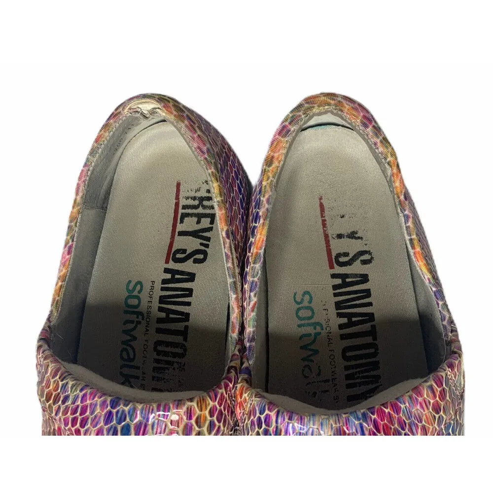 Womens Greys Anatomy Softwalk Meredith Kaleidoscope Mermaid Clogs Leather 6.5 - Image 10