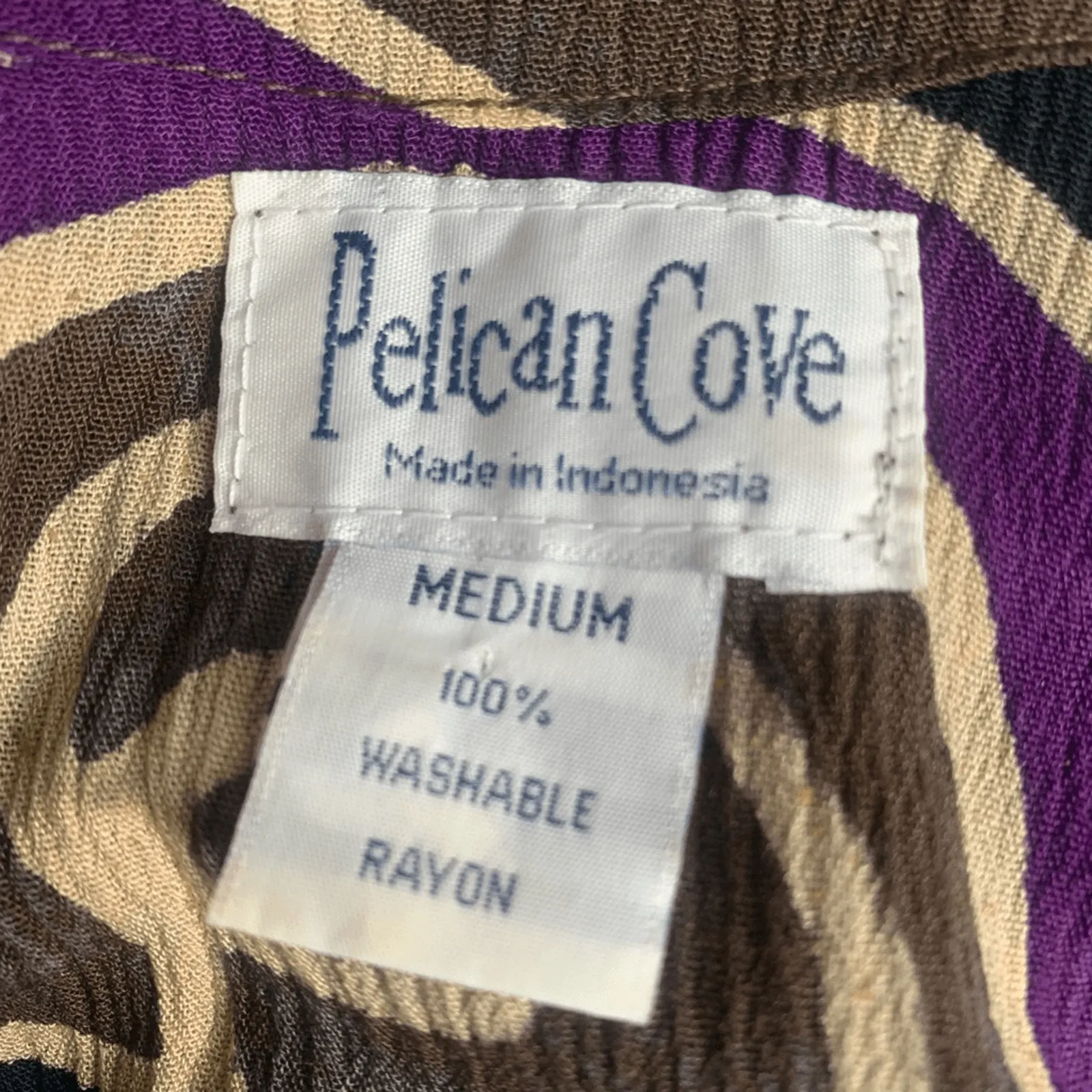 Vintage 90s Pelican Cove Rayon Maxi Dress Medium Abstract Purple Brown Blue Boho - Image 8