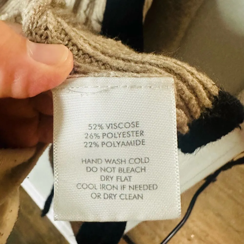 WHITE + WARREN Almond Black Merino Wool Button Belted Oversized Cardigan Size M Gray Size M - Image 14