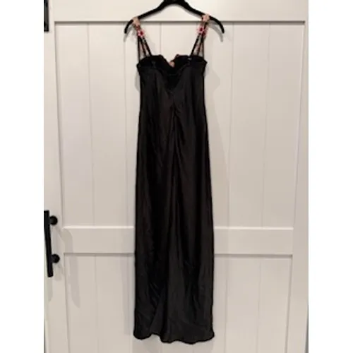 NWT Selfie Leslie Black Floral Embroidered‎ Slip Maxi Dress Gown - Image 5