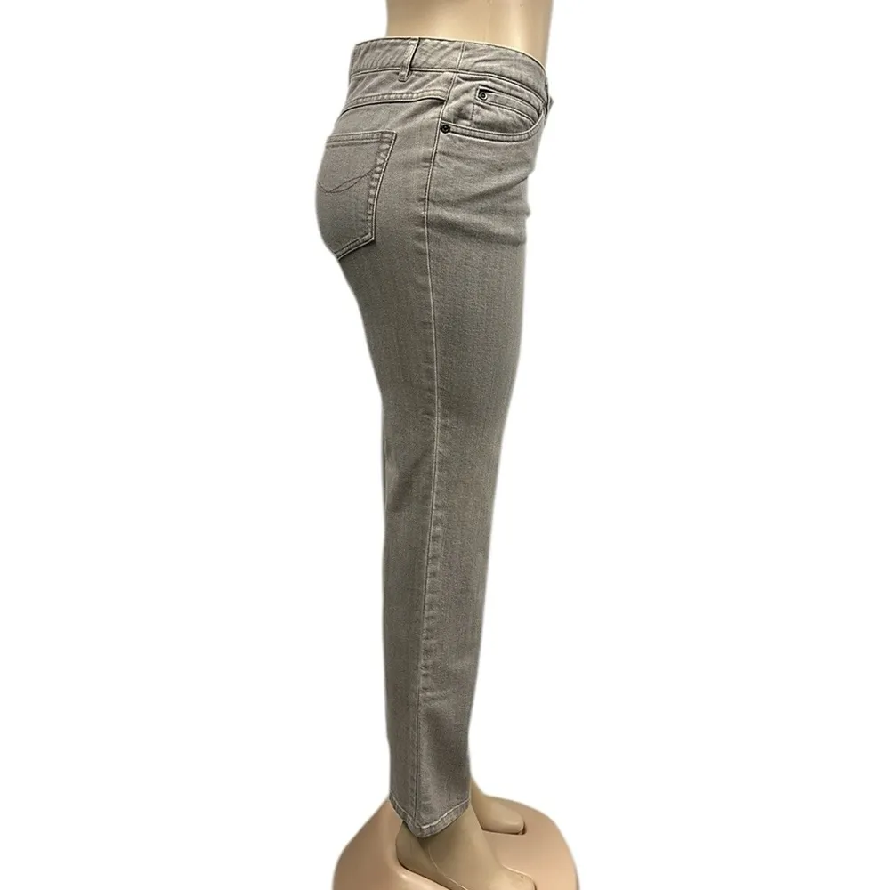 J Jill Straight Slim Leg Crop Stretch Mid Rise Gray Jeans Womens Size 6 Petite - Image 3