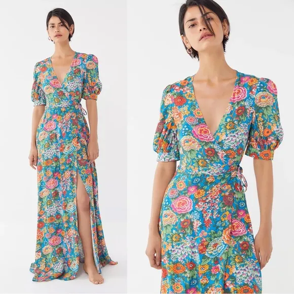 Perseverance London • Elysian Day Liberty Maxi Dress gown floral wrap Size 6 - Image 2