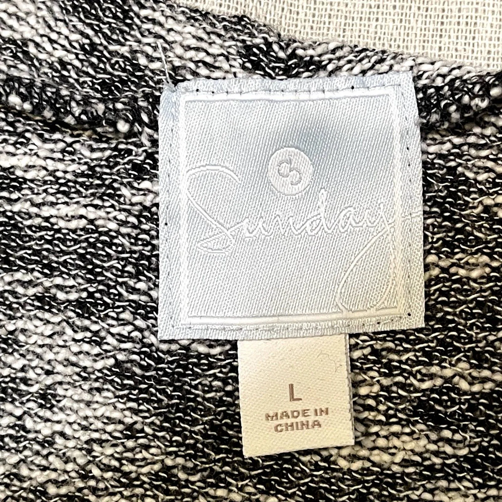 Sunday by Dressbarn | Shawl Collared Cardigan Gray and Black | Large - Image 6