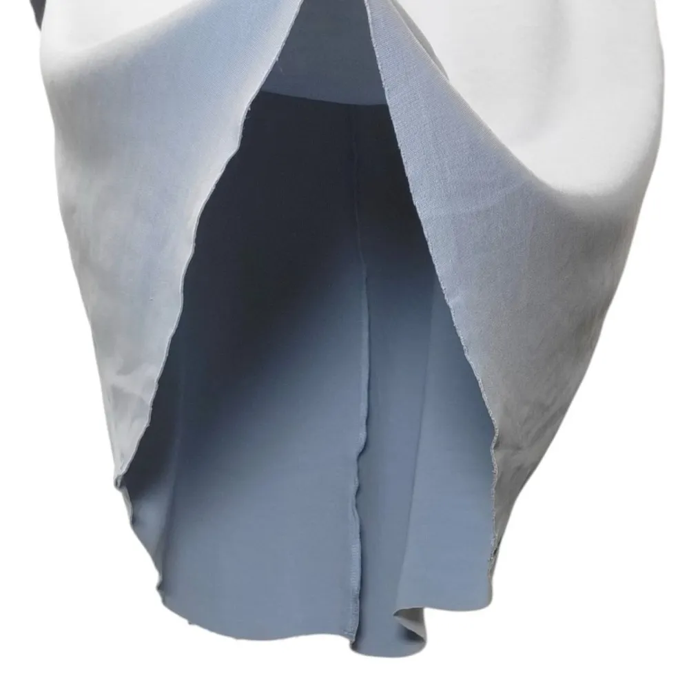 COS VNeck Draped One Sleeve Mini Shift Dress in Steel Blue - Image 4