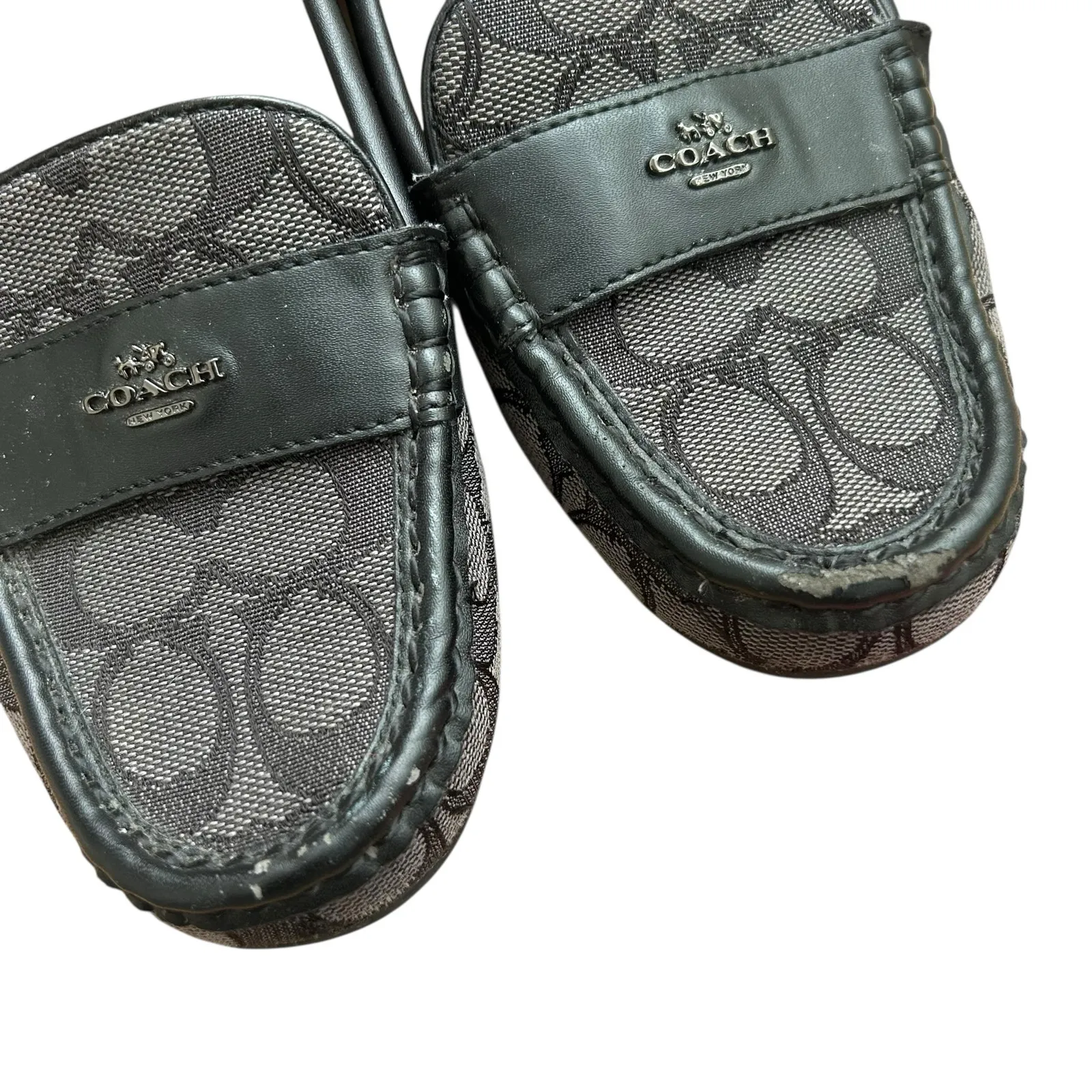 Coach Black Gray Monogram Odette Loafers Sz 8 - Image 3