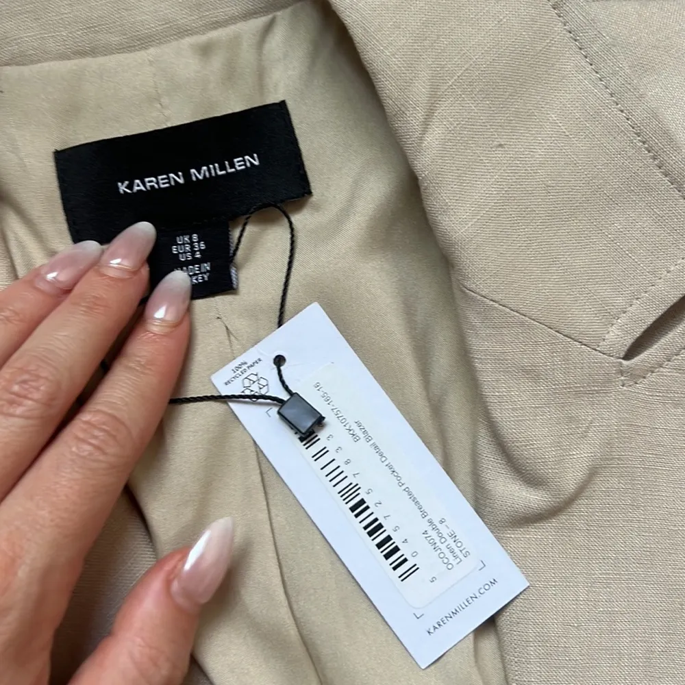 Karen Millen Linen Double Breasted Blazer - Image 3