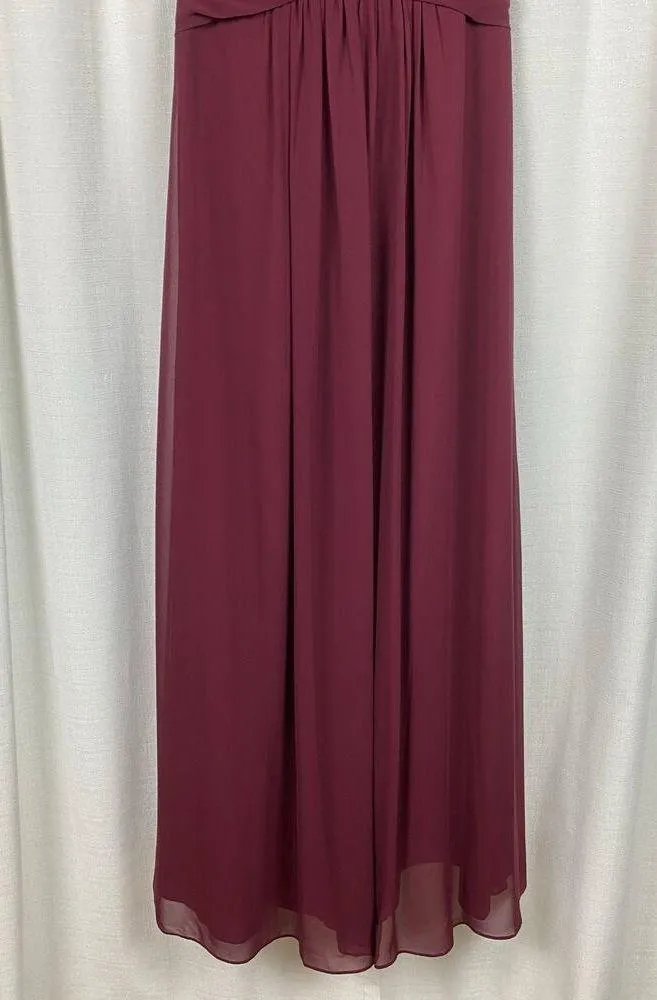 Bill Levkoff Burgundy Wine Cap Sleeve Long Dress Sz.4 NWT - Image 6