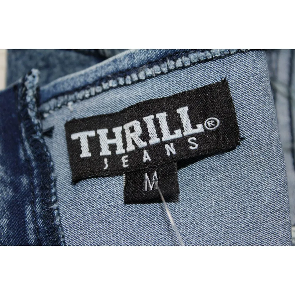 NWT Womens THRILL Jeans Denim Corset Blue Denim Silver Hardware Crop Top Size M Size M - Image 4