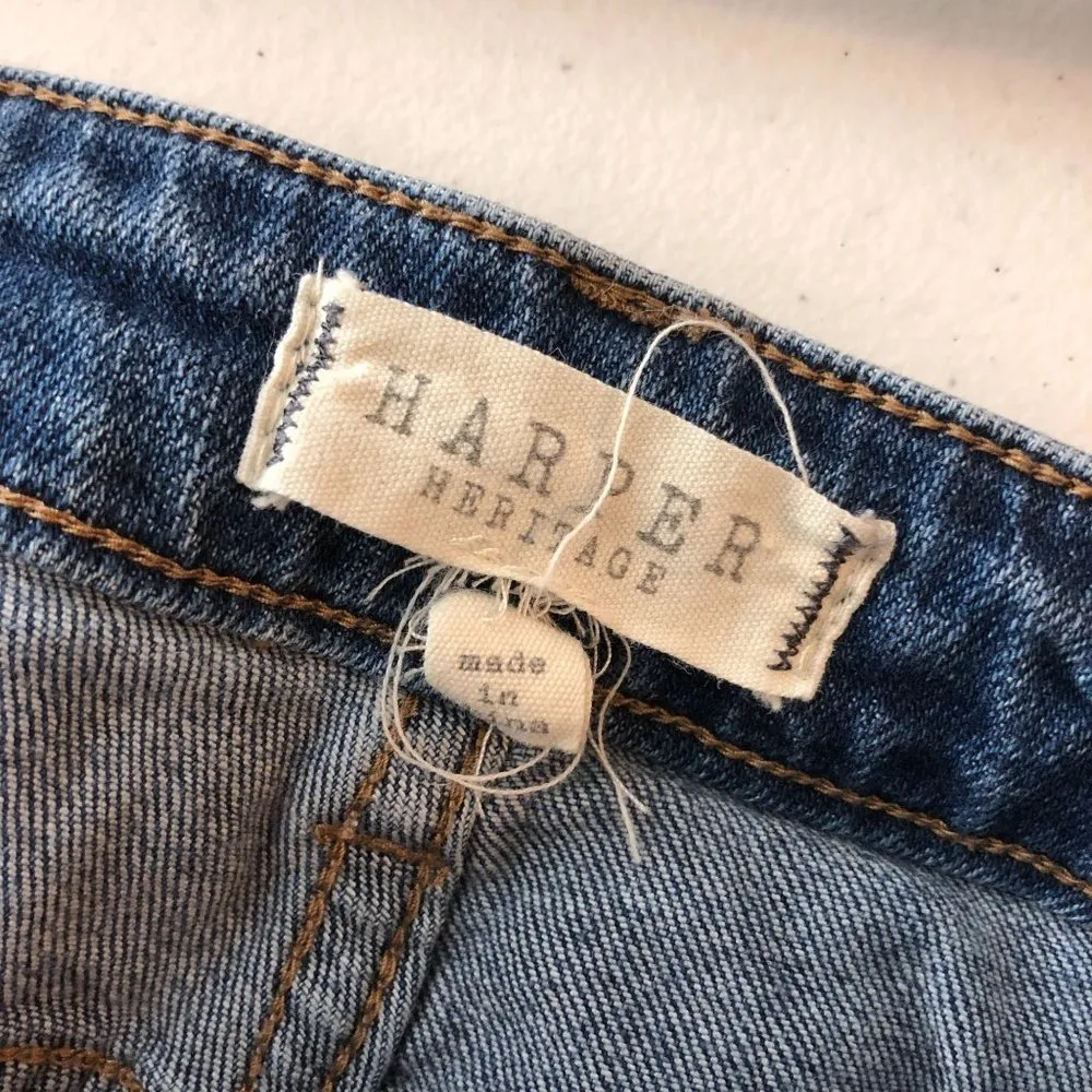 Harper Heritage Womens Jeans High Rise Straight Distressed Medium Wash 27 - Image 3