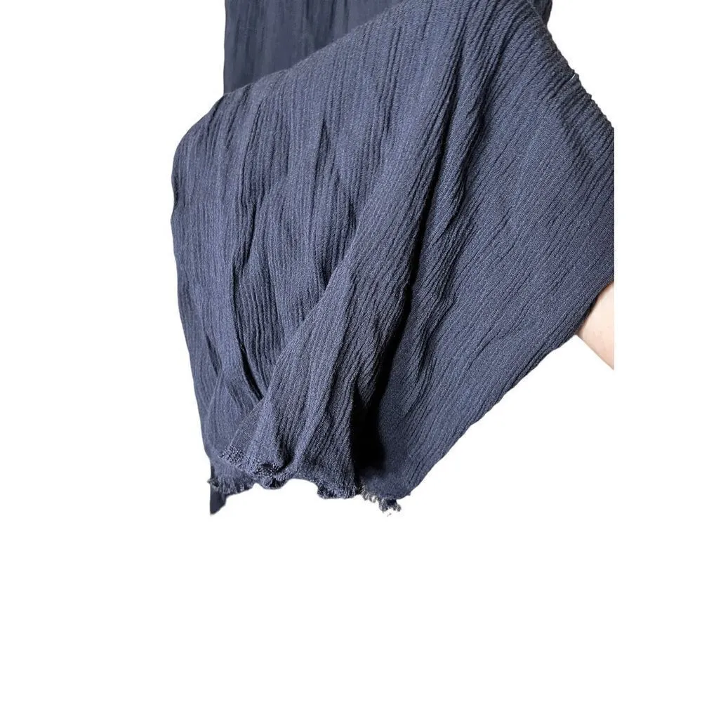 Kimchi‎ Blue Urban Outfitters Black Frayed Cropped Jumpsuit Size M - Image 4