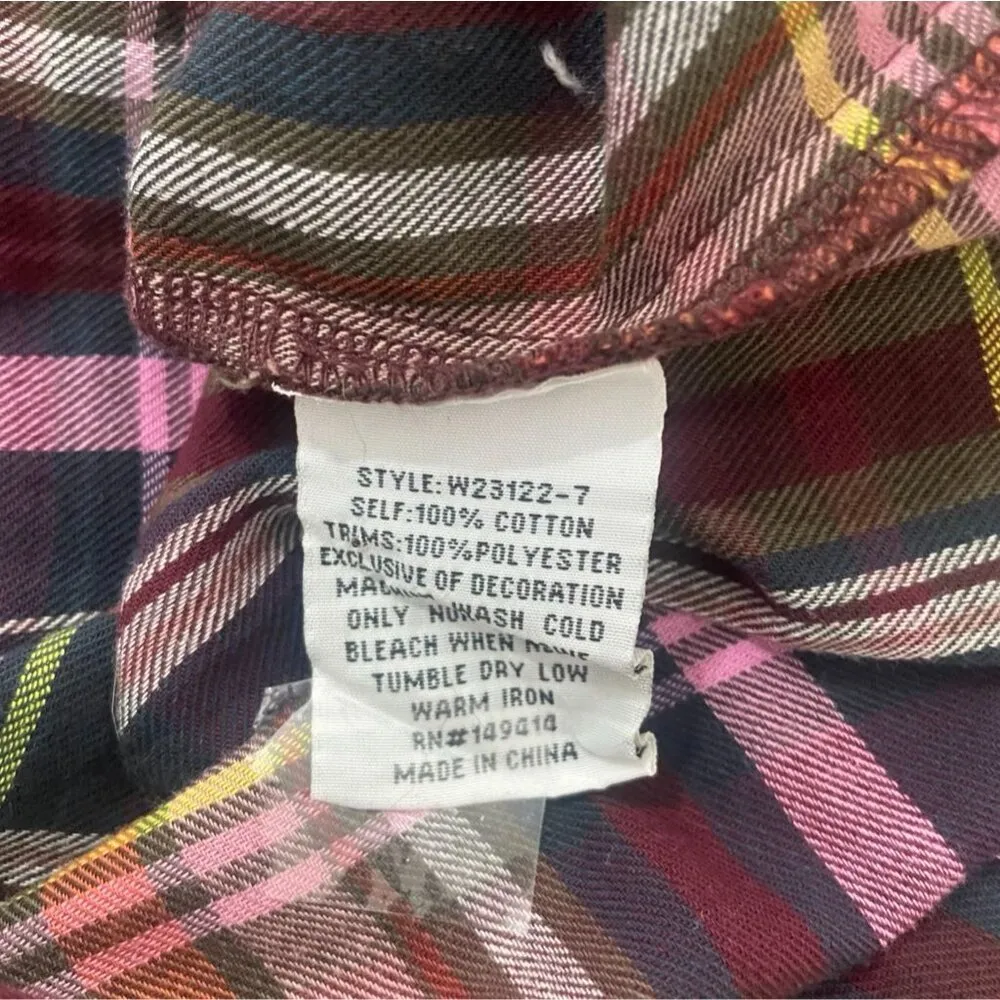 Johnny Was Size XS  Shuri Plaid Embroidered Shirt Long Sleeve Tunic - Image 9