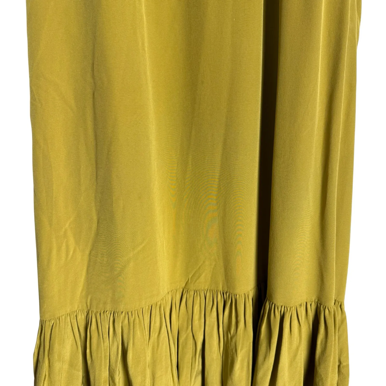 Tibi Eco Silk Yellow Sleeveless Halter Flounce Shift Midi Dress Size 8 - Image 10