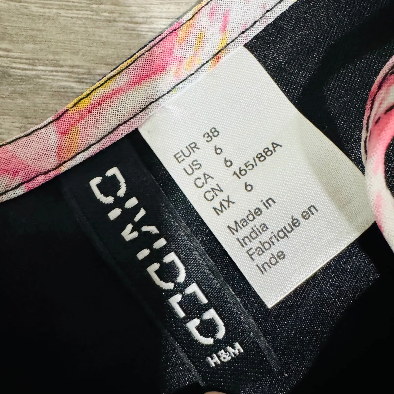 H&M Divided Floral Maxi Dress Spaghetti Straps V Neck Pink Blue Black Size 6 - Image 12