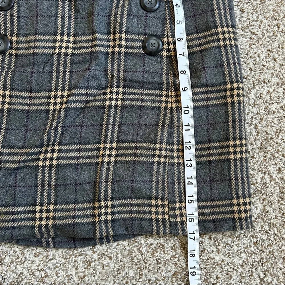 🦋 GAP Factory Grey Plaid Mini Skirt Preppy Office Formal School Girl Size 12 Gray - Image 7