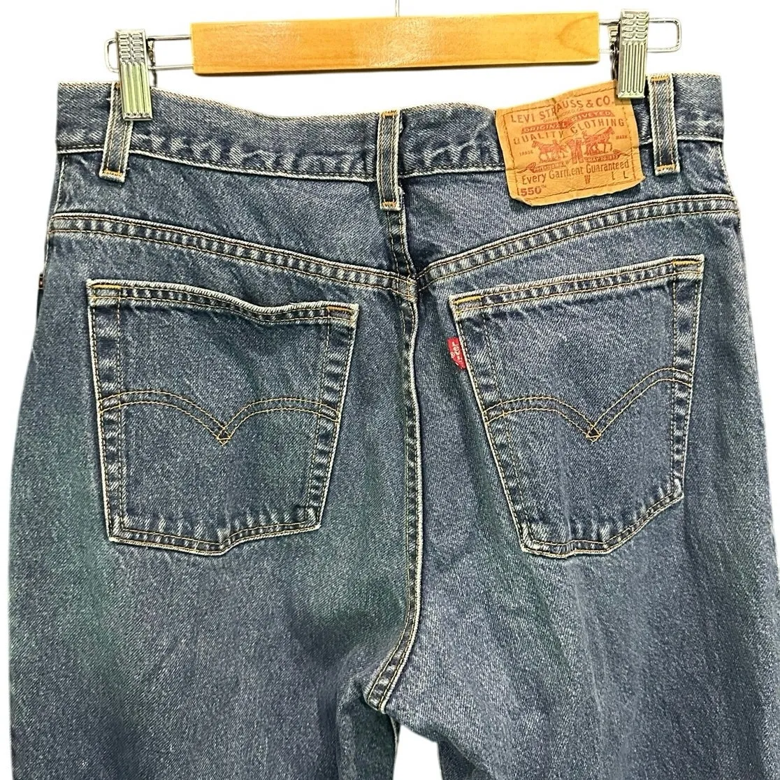 Vintage Levi’s 550 Made in USA 100% Cotton Relaxed Fit Tapered Jeans Size 29 Blue - Image 7